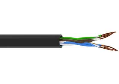 UTPz kat 5e 4x2x0,50 CZARNY (w PE =1mm) Zewnętrzny UTP-z kat5e 4x2x0,50 CZN