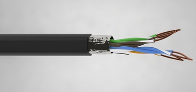 FTPz kat5e 4x2x0,50 CZARNY (w PE = 1mm) Zewnętrzny FTPz kat5e 4x2x0,50 CZN