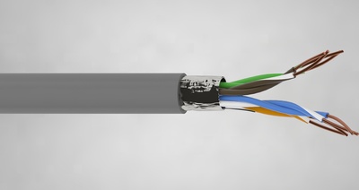 LSOH FTP KAT. 5e 4x2x0,50 bezhalogenowy  FTP KAT 5e 4x2x0,50 POM LSOH