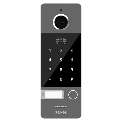 JEDNORODZINNY ZEWNĘTRZNY PANEL WIDEO Z SZYFRATOREM I CZYTNIKIEM KART SZARY TYP: VO-812IDSP