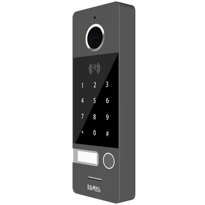 JEDNORODZINNY ZEWNĘTRZNY PANEL WIDEO Z SZYFRATOREM I CZYTNIKIEM KART SZARY TYP: VO-812IDSP