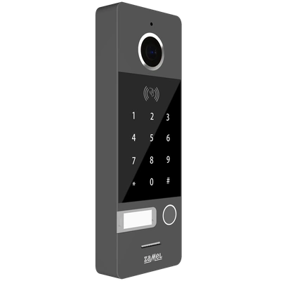 JEDNORODZINNY ZEWNĘTRZNY PANEL WIDEO Z SZYFRATOREM I CZYTNIKIEM KART SZARY TYP: VO-812IDSP