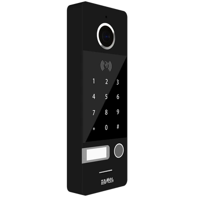 JEDNORODZINNY ZEWNĘTRZNY PANEL WIDEO Z SZYFRATOREM I CZYTNIKIEM KART CZARNY TYP: VO-812IDBP