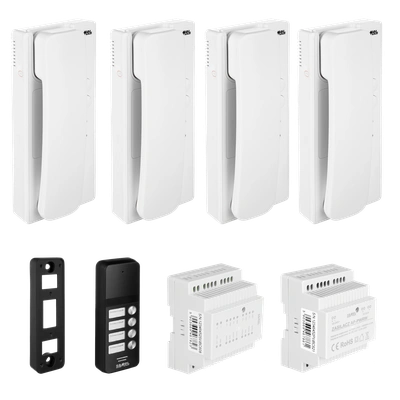 CZTERORODZINNY DWUŻYŁOWY SYSTEM AUDIO  TYP: AS-104A