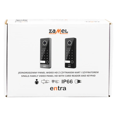 JEDNORODZINNY ZEWNĘTRZNY DWUŻYŁOWY PANEL WIDEO HD Z CZYTNIKIEM KART I SZYFRATOREM  / CZARNY - SERIA 2 TYP: VO-201ICBPHD