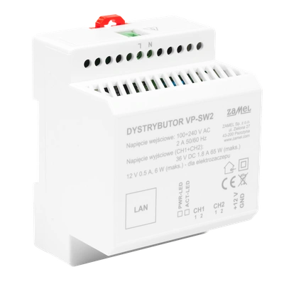 DYSTRYBUTOR 2 KANAŁOWY DO SYSTEMU DOMOFONOWEGO - SERIA 200  TYP: VP-SW2