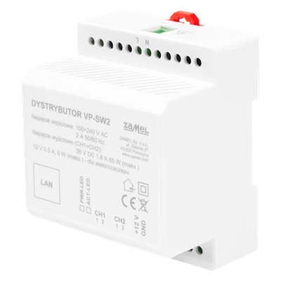 DYSTRYBUTOR 2 KANAŁOWY DO SYSTEMU DOMOFONOWEGO - SERIA 200  TYP: VP-SW2