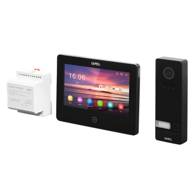 JEDNORODZINNY DWUŻYŁOWY ZESTAW WIDEO DOMOFONOWY / CZARNY - SERIA 200  TYP: VP-209SB-B