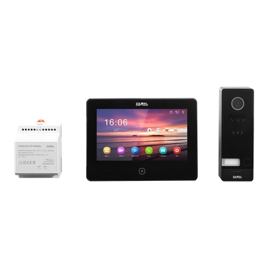 JEDNORODZINNY DWUŻYŁOWY ZESTAW WIDEO DOMOFONOWY Z CZYTNIKIEM RFID / CZARNY - SERIA 200  TYP: VP-209ICSB-B
