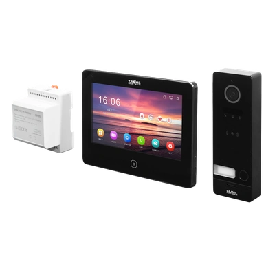 JEDNORODZINNY DWUŻYŁOWY ZESTAW WIDEO DOMOFONOWY Z CZYTNIKIEM RFID / CZARNY - SERIA 200  TYP: VP-209ICSB-B