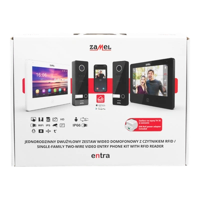 JEDNORODZINNY DWUŻYŁOWY ZESTAW WIDEO DOMOFONOWY Z CZYTNIKIEM RFID / CZARNY - SERIA 200  TYP: VP-209ICSB-B