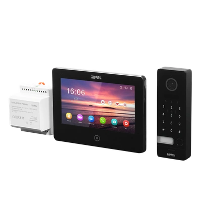 JEDNORODZINNY DWUŻYŁOWY ZESTAW WIDEO DOMOFONOWY Z CZYTNIKIEM RFID I SZYFRATOREM / CZARNY - SERIA 2  TYP: VP-209ICSPB-B