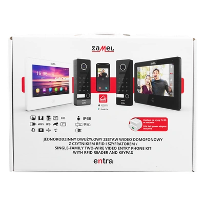 JEDNORODZINNY DWUŻYŁOWY ZESTAW WIDEO DOMOFONOWY Z CZYTNIKIEM RFID I SZYFRATOREM / CZARNY - SERIA 2  TYP: VP-209ICSPB-B