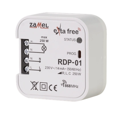RADIOWY ŚCIEMNIACZ DOPUSZKOWY 1-KANAŁOWY  TYP: RDP-01