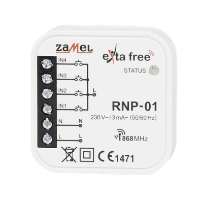 RADIOWY NADAJNIK DOPUSZKOWY 4-KANAŁOWY  TYP: RNP-01