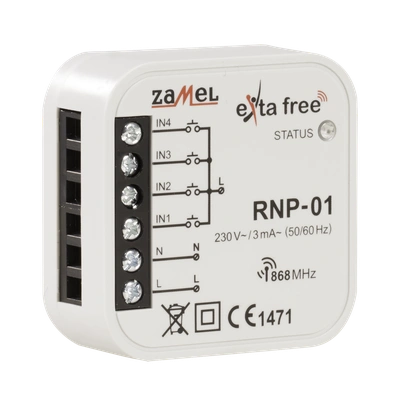 RADIOWY NADAJNIK DOPUSZKOWY 4-KANAŁOWY  TYP: RNP-01