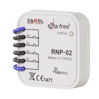 RADIOWY NADAJNIK DOPUSZKOWY 4-KANAŁOWY  TYP: RNP-02