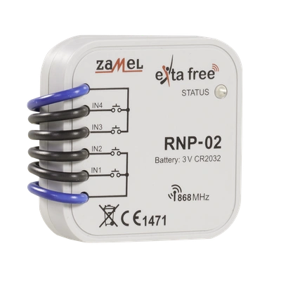 RADIOWY NADAJNIK DOPUSZKOWY 4-KANAŁOWY  TYP: RNP-02