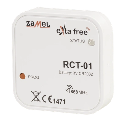 RADIOWY DOPUSZKOWY CZUJNIK TEMPERATURY  TYP: RCT-01