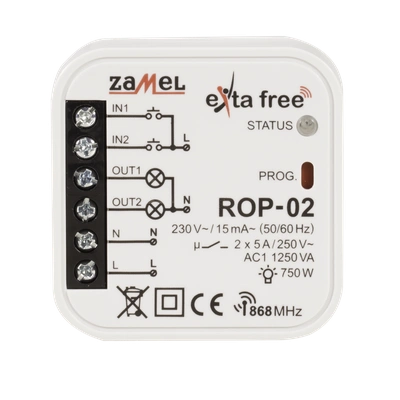 RADIOWY ODBIORNIK DOPUSZKOWY 2-KANAŁOWY  TYP: ROP-02