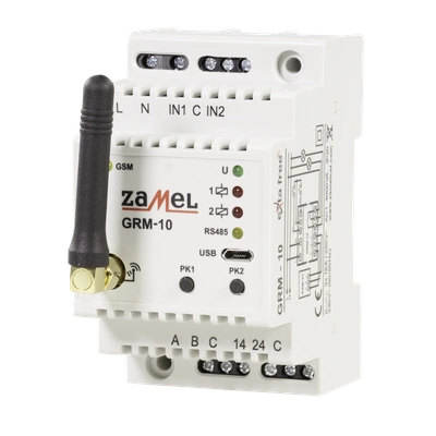 ZDALNY STEROWNIK GSM MODUŁOWY 2-KANAŁOWY  TYP: GRM-10