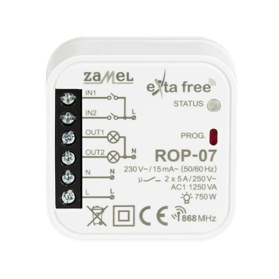 RADIOWY ODBIORNIK DOPUSZKOWY 2-KANAŁOWY DO WSPÓŁPRACY Z ŁĄCZNIKAMI TYP: ROP-07