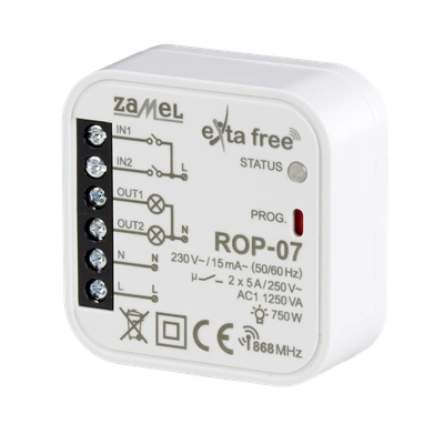 RADIOWY ODBIORNIK DOPUSZKOWY 2-KANAŁOWY DO WSPÓŁPRACY Z ŁĄCZNIKAMI TYP: ROP-07