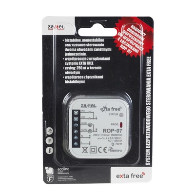 RADIOWY ODBIORNIK DOPUSZKOWY 2-KANAŁOWY DO WSPÓŁPRACY Z ŁĄCZNIKAMI TYP: ROP-07