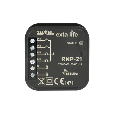 RADIOWY NADAJNIK DOPUSZKOWY 4-KANAŁOWY 230V  TYP: RNP-21