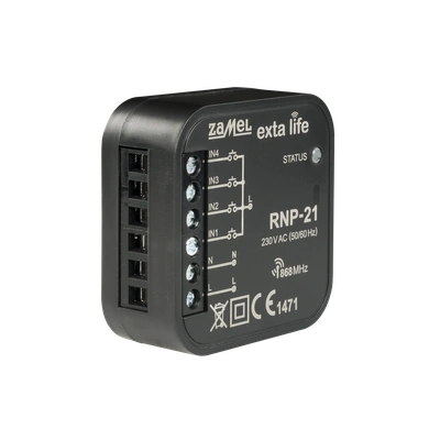 RADIOWY NADAJNIK DOPUSZKOWY 4-KANAŁOWY 230V  TYP: RNP-21