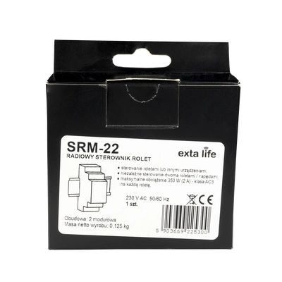 RADIOWY STEROWNIK ROLET MODUŁOWY - PODWÓJNY  TYP: SRM-22