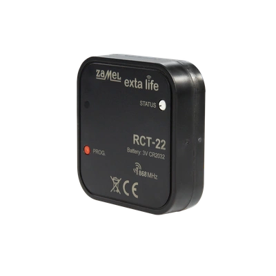 RADIOWY CZUJNIK TEMPERATURY BATERYJNY DOPUSZKOWY  TYP: RCT-22