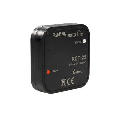 RADIOWY CZUJNIK TEMPERATURY BATERYJNY DOPUSZKOWY  TYP: RCT-22