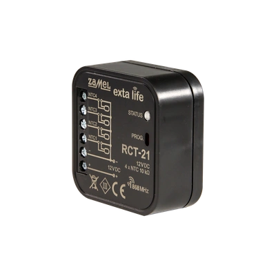 RADIOWY CZUJNIK TEMPERATURY DOPUSZKOWY 4-KANAŁOWY  TYP: RCT-21
