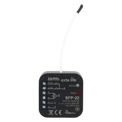 RADIOWY STEROWNIK ŻALUZJI FASADOWYCH DOPUSZKOWY DWUKIERUNKOWY  TYP: SFP-22