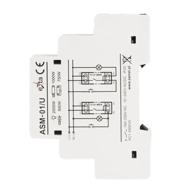 STAIRCASE TIME DELAY SWITCH 12-240V AC/DC TYPE: ASM-01/U