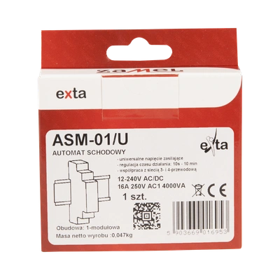 STAIRCASE TIME DELAY SWITCH 12-240V AC/DC TYPE: ASM-01/U
