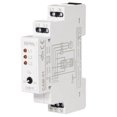 CZUJNIK ZANIKU FAZY (ASYMETRII FAZ) 230/400V AC  TYP: CAM-01