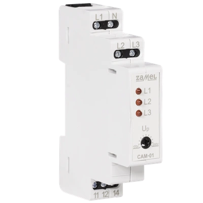 CZUJNIK ZANIKU FAZY (ASYMETRII FAZ) 230/400V AC  TYP: CAM-01