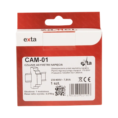 CZUJNIK ZANIKU FAZY (ASYMETRII FAZ) 230/400V AC  TYP: CAM-01