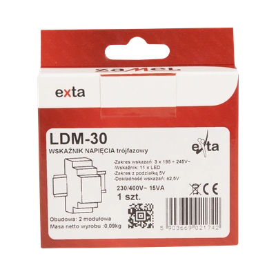 WSKAŹNIK NAPIĘCIA 3-FAZOWY 230/400V AC  TYP: LDM-30