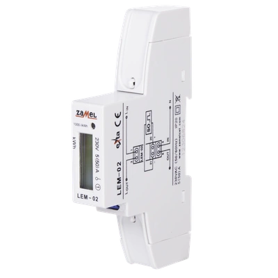 LICZNIK ENERGII ELEKTRYCZNEJ 1-FAZOWY LCD  TYP: LEM-02