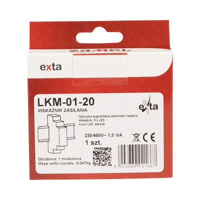 WSKAŹNIK ZASILANIA 230V/400V 3xLED ZIELONE TN  TYP: LKM-01-20