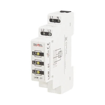 WSKAŹNIK ZASILANIA 230V/400V 3xLED ŻÓŁTE TN  TYP: LKM-01-30