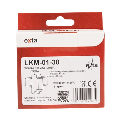 WSKAŹNIK ZASILANIA 230V/400V 3xLED ŻÓŁTE TN  TYP: LKM-01-30