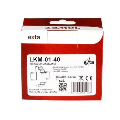 WSKAŹNIK ZASILANIA 230V/400V LED CZERWONA/ZIELONA/ŻÓŁTA TN  TYP: LKM-01-40
