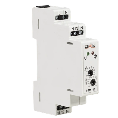 PRZEKAŹNIK BISTABILNY Z WYŁ.CZASOWYM 230V AC  TYP: PBM-03