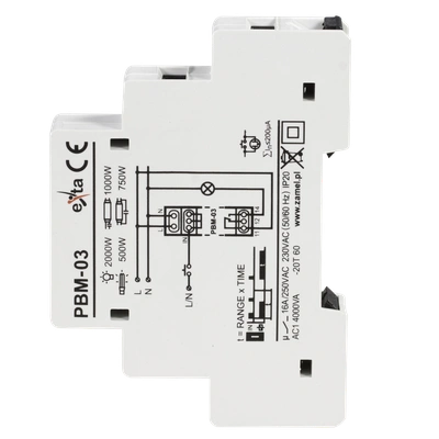 PRZEKAŹNIK BISTABILNY Z WYŁ.CZASOWYM 230V AC  TYP: PBM-03