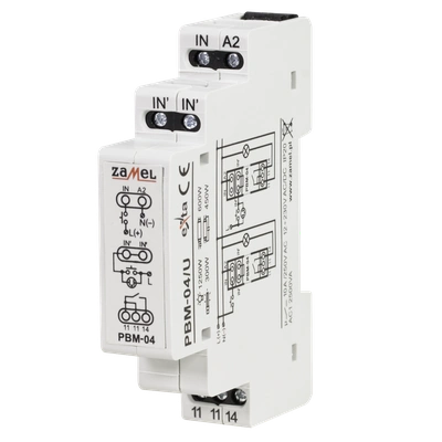 PRZEKAŹNIK BISTABILNY BEZNAPIĘCIOWY 12-230V AC/DC  TYP: PBM-04/U