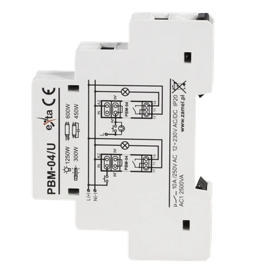 PRZEKAŹNIK BISTABILNY BEZNAPIĘCIOWY 12-230V AC/DC  TYP: PBM-04/U